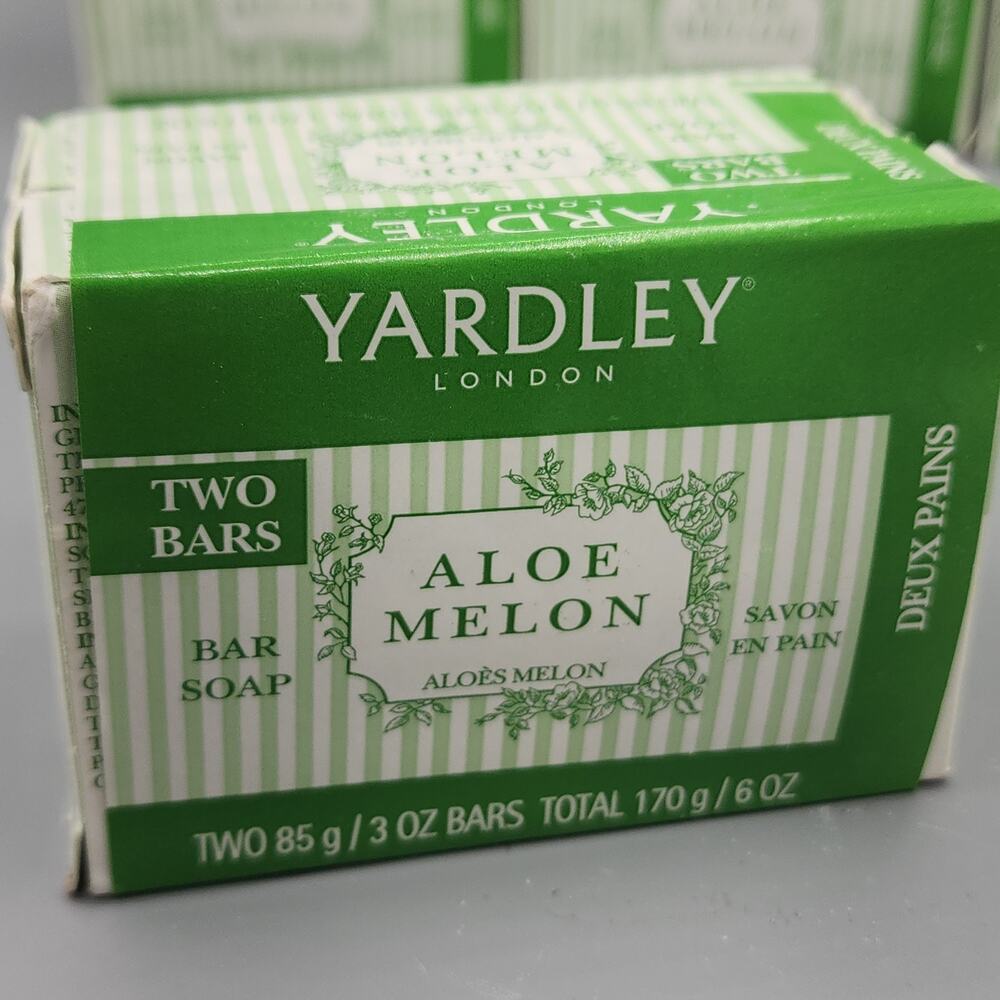 Yardley London ALOE & MELON 2 Soap Bars 3oz RARE Discontinued Bilingual Packagin